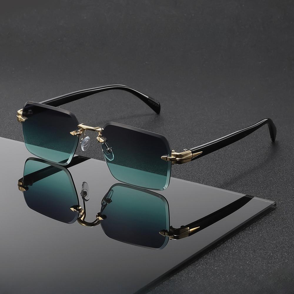 2026 New Fashion Metal Frameless Sunglasses Outdoor Travel and Cycling UV Protection Eyewear UV400 Unisex Classic Driving Shades