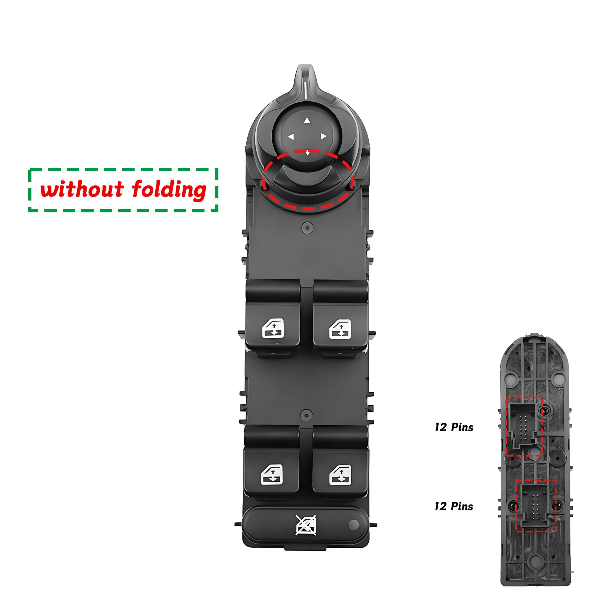 156106393 For Alfa Romeo Giulietta 940 2010- Electric Master Power Window Lifter Control Switch Button 156106392 156093398 Without Folding