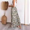 Summer women's loose and casual Bohemian printed wide leg pants with flared pants