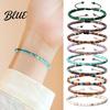 Aesthetic Bracelet Women with Tassel Adjustable Cord Natural Stone Smooth