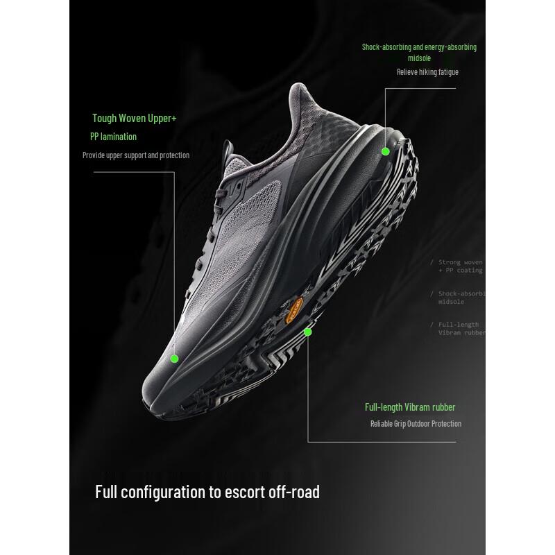 

ANTA Kunlun VIBRAM Men s Outdoor Trail Running Shoes US 9