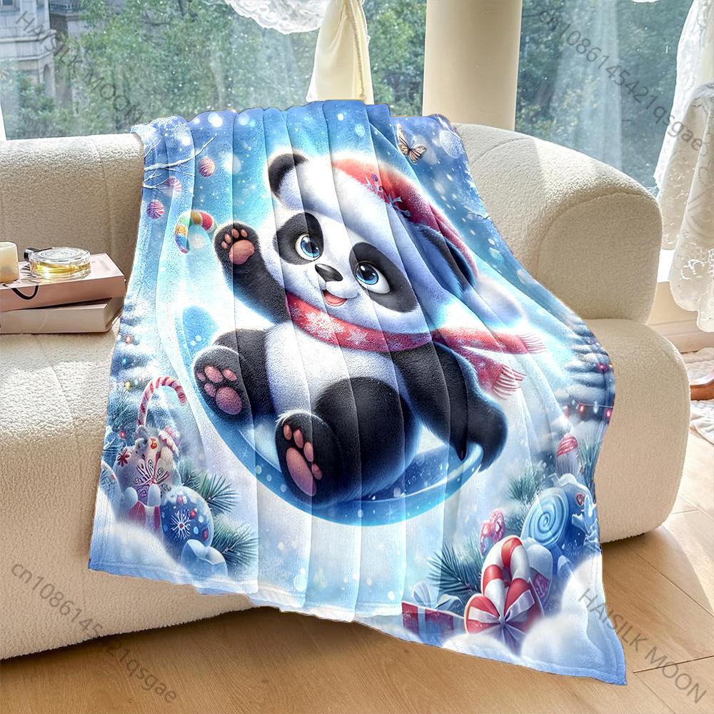 

Festive Winter with Christmas Elements Pattern Blanket Flannel Material Soft Warm for All Seasons Home Outdoor Camping Picnics 75x100cm
