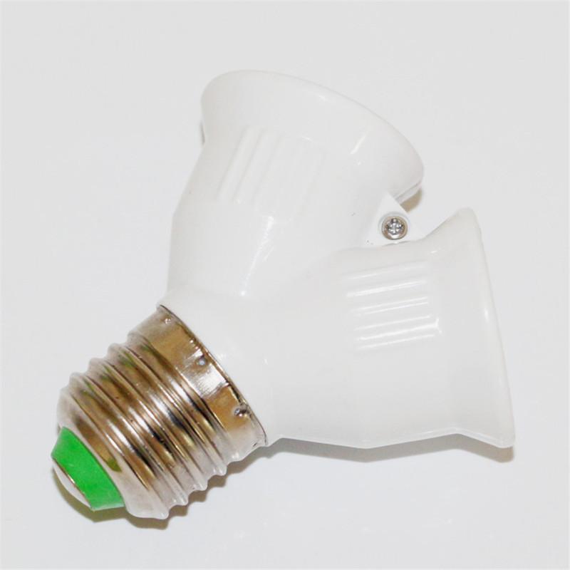 

1 X Fireproof ABS Material E27 to 2 E27 Bulb Lamp Holder Converter Socket LED Lamp Base E27 to 2E27 Y Shape Splitter Adapter