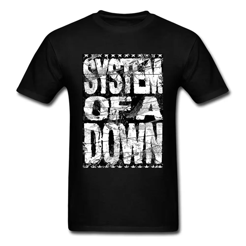 

2018 SYSTEM OF A DOWN Мужская футболка с принтом букв Винтажная Панк Футболки с коротким рукавом Черный Белый Индивидуальный Топ Футболки Уличная одежда 2XL