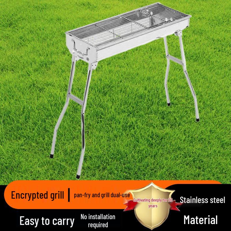 Folding Outdoor BBQ Grill with Griddle Set