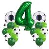 Green Yin Football Series Latex Balloon Digital Aluminum Film Set Baby Birthday Party Decoration Scene Arrangement