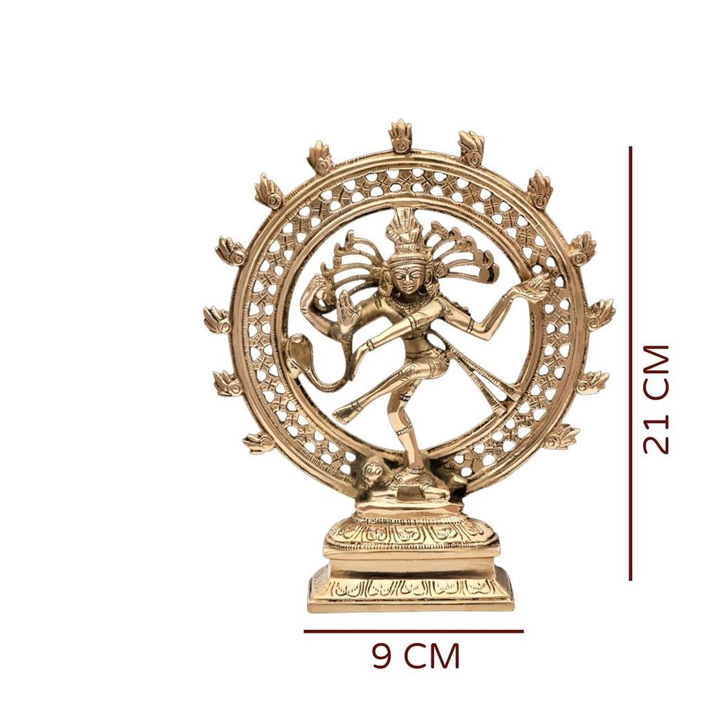 Brass Natraj Statue | Height-21 Cm Aprrox. | Vastu Idol for Home and Office | Zonal Placement-E/NW |