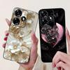 For Infinix Hot 30 Play 30i Hot30 4G Elegant Floral Cat Phone Case For Infinix Hot 30 30Play Hot30i Black Silicone Soft Cases