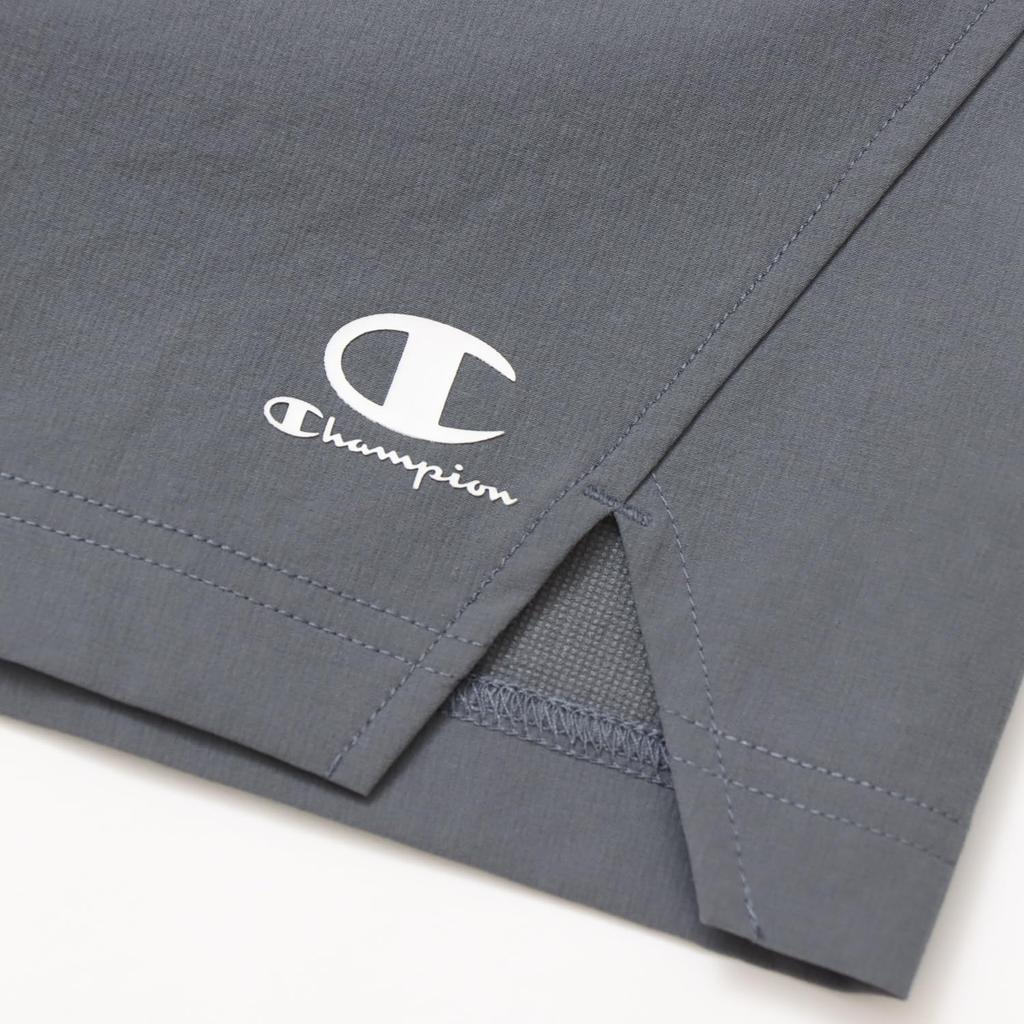 Champion Sports Charcoal Men's Shorts, Stretch, Water-Repellent, One-Point Logo, C3-ZS502,