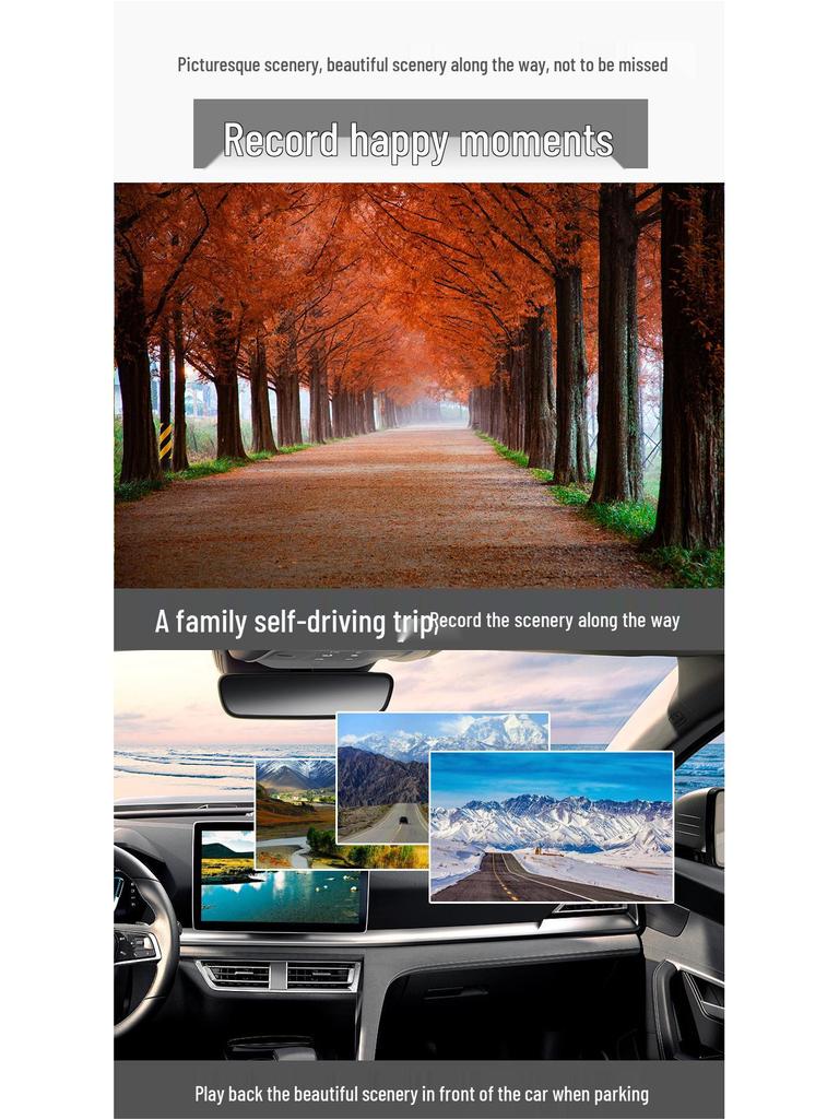 Cross-Border Android DVR Car Recorder with 360° Rotating Lens and Large Touchscreen Navigation