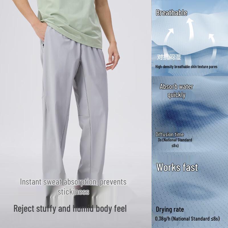 Camel Men's Quick-Dry Cooling Straight-Leg Pants