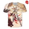 New Short Sleeved T-shirt with King of Glory Print, Youthful and Fashionable Round Neck