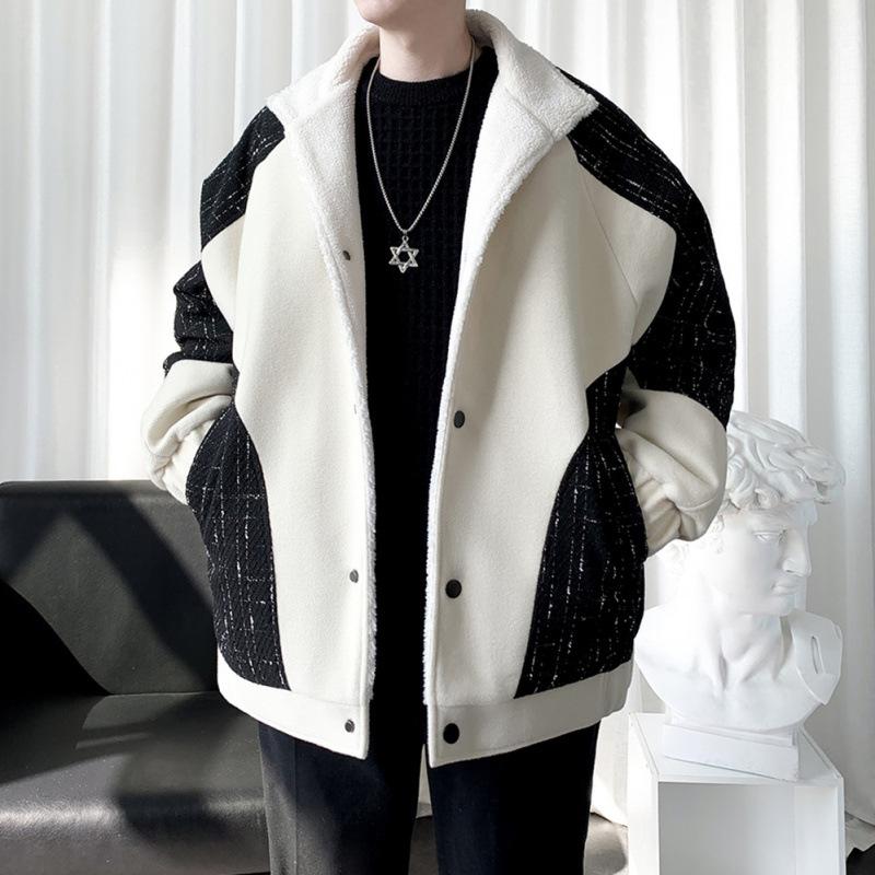 Palton îngroșat frumos pentru bărbați Îmbrăcăminte bărbătească largi Primăvară și toamnă Guler cu rever Imbracatură exterioară Palton gras