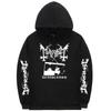 Bluza z kapturem dla mężczyzn w stylu band-goth, z logo zespołu Mayhem z przodu i na rękawie, nadrukiem w stylu gotyckim, ciepła bluza polarowa do sportu, miejskich, ulicznych stylizacji