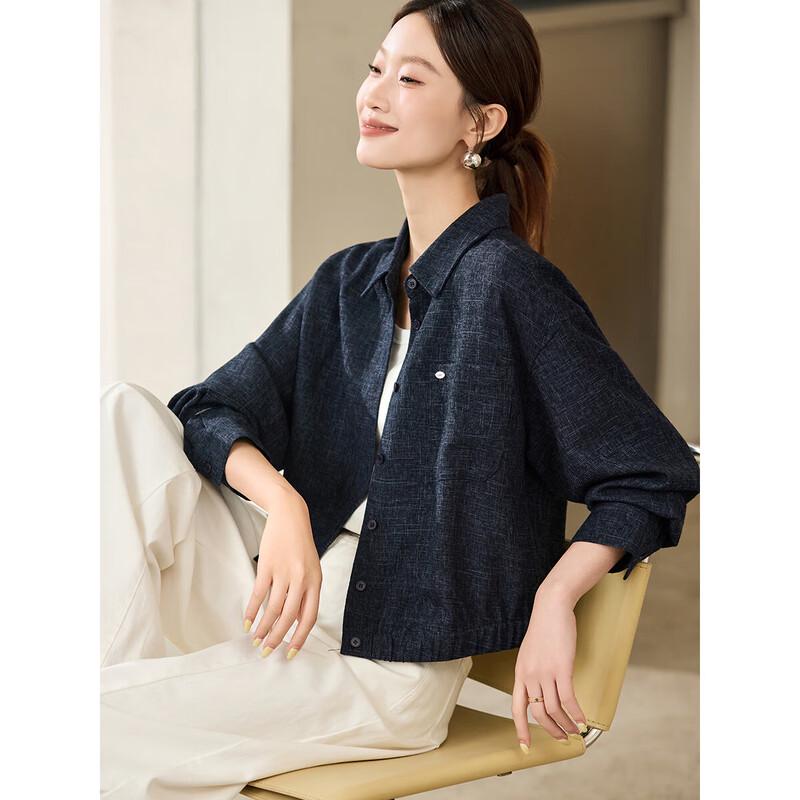 Paper-Feel Wrinkled Cotton Casual Shirt Jacket