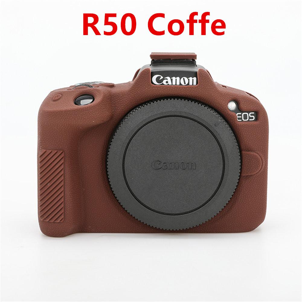 Litchi Pattern Soft Silicone Camera Body Case For Canon EOS 5D3 5D4 R50 R6 R6II R8 Rubber Cover Skin