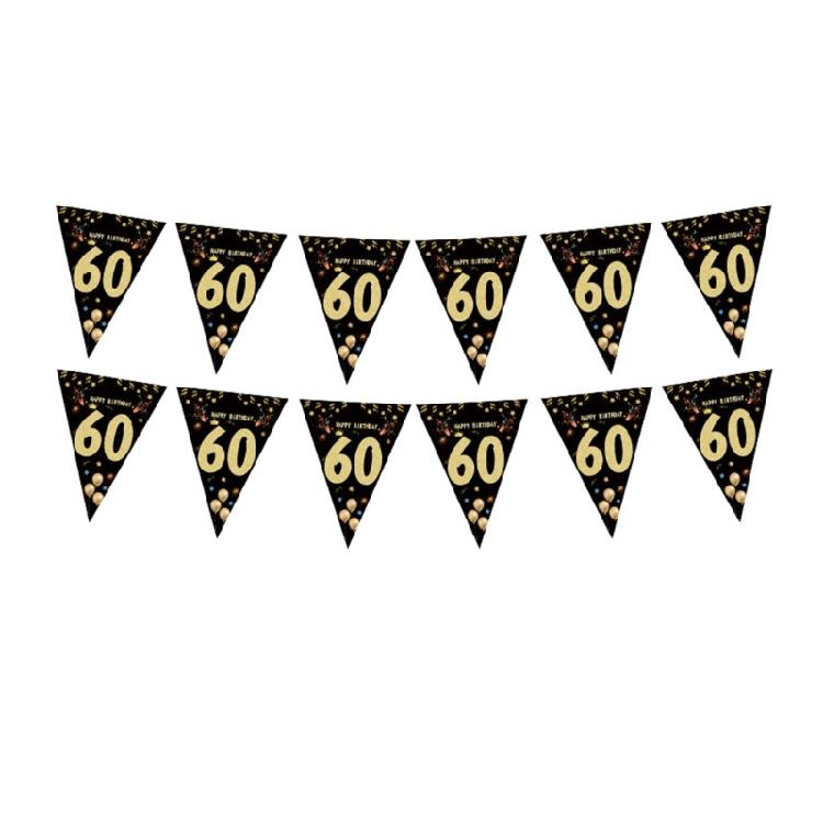 Geburtstagsparty Wimpelkette Hängende Dekoration Schwarz Gold Wimpelkette Geburtstagsfeier Zubehör für Festival Anlass Fotografie