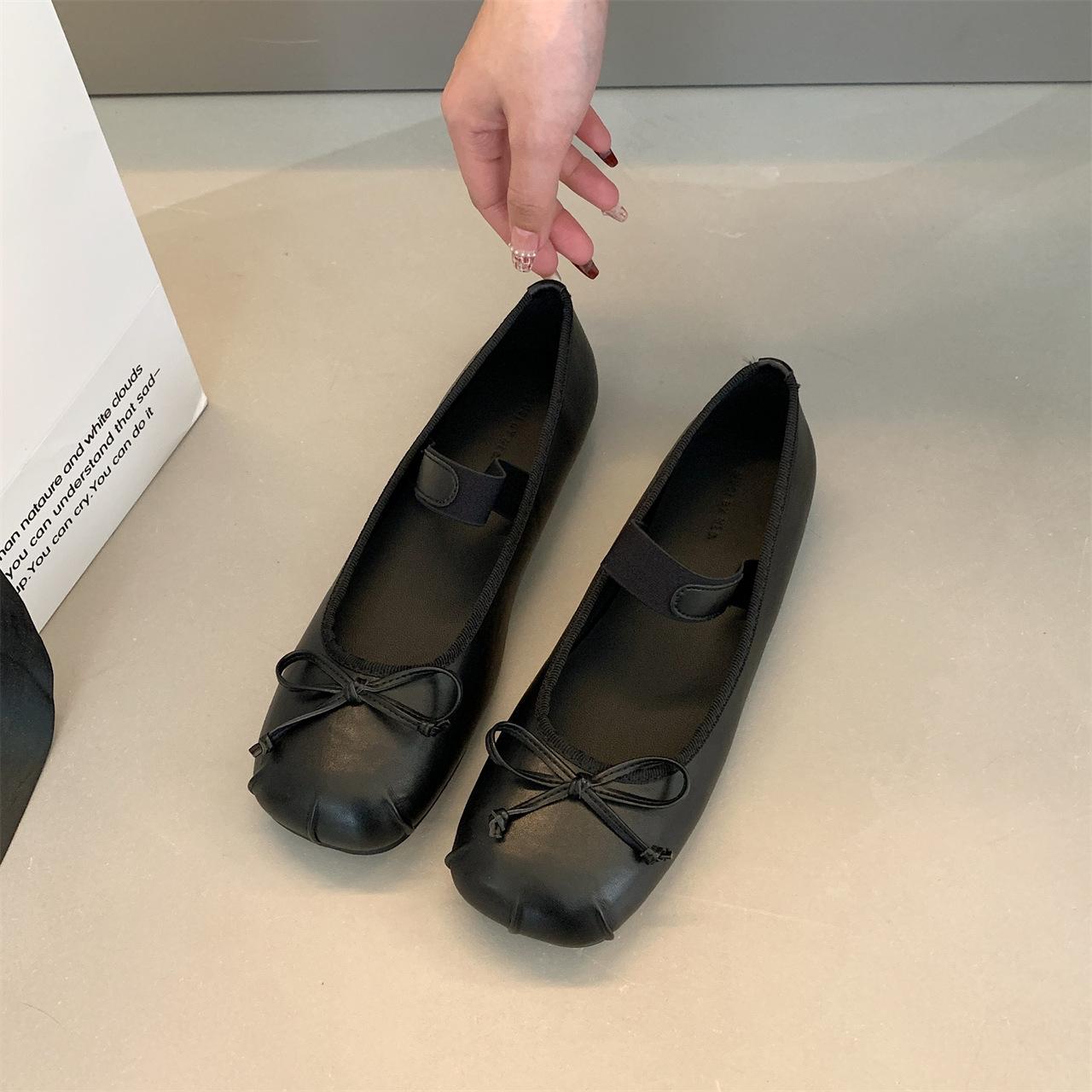 Нежные и милые слова с бантом, туфли-бини, женские туфли на плоской подошве, универсальные балетки 35