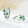 S925 Sterling Silver Green Flowers and Leaves Earrings Hoop Earrings Women Jewelry Original Trendy Anniversary Gifts