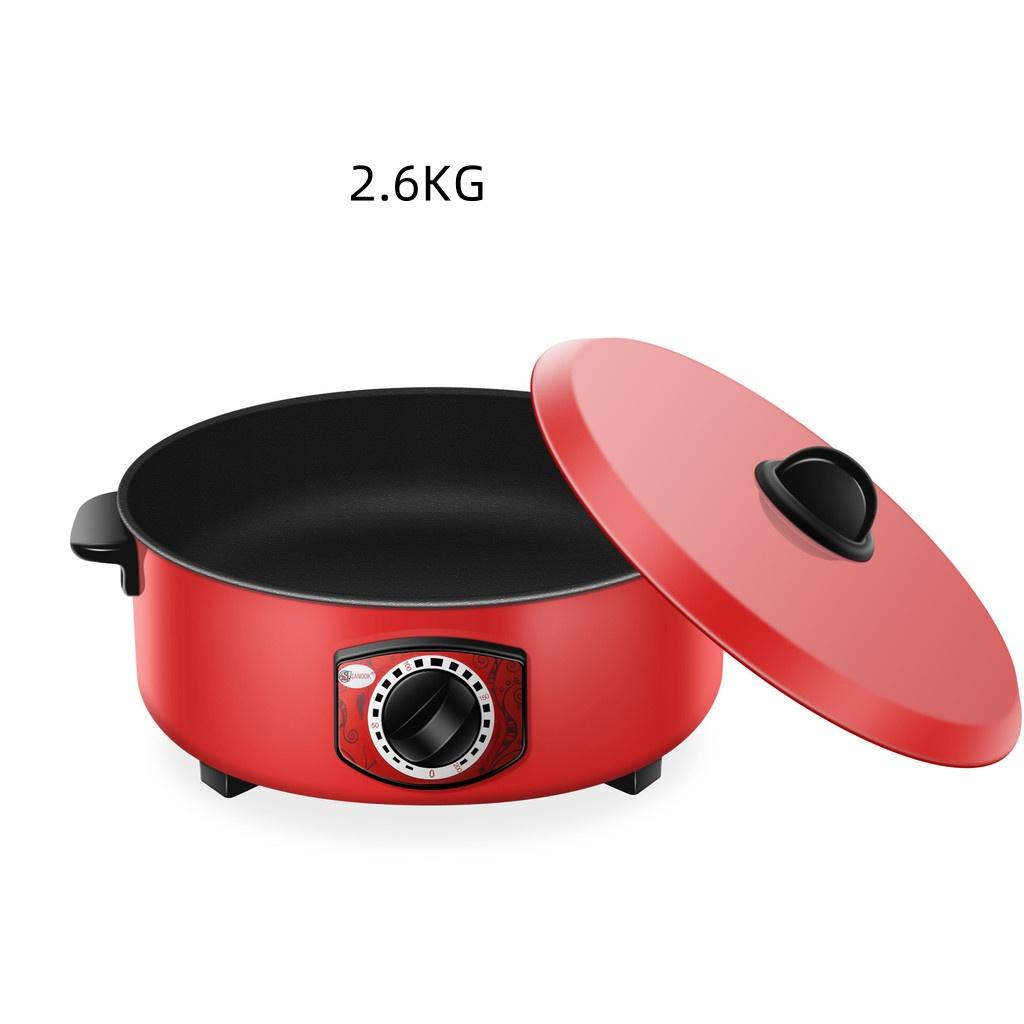 Red Multi Functional Hot Pot Dormitory Portable Electric Boiling Pot Household Large Capacity Cooking Utensil