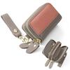 Blampom Bp-2021 Bi-Color W Zip Key Case, Stylish, Compact, Pink/ash Grey