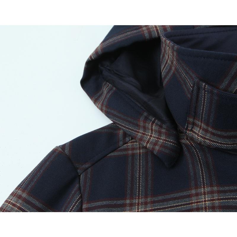 High-End Women's Plaid Hooded Jacket & High-Waisted Lantern Pants Set