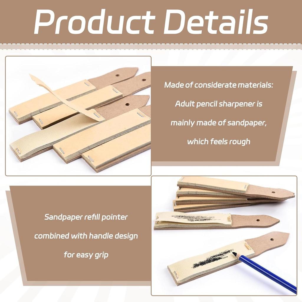 Sandpaper Pencil Sharpeners,Sketch Sandpaper Pencil Sharpeners,for Artists Charcoal Pencil Pointer for Adults Teens Pastel Sticks Art Drawing Tool(9