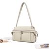 Korean Style Niche Personalized Shoulder Bag Large Capacity Commuting Authentic Leather Fashionable Temperament Underarm High-quality Feeling
