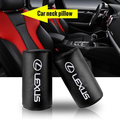 1/2Pc Car Decoration Carbon Fiber Neck Pillow PU Leather Headrest For IS IS250 IS250C IS300 IS300C IS350 IS350C F SPORT RX