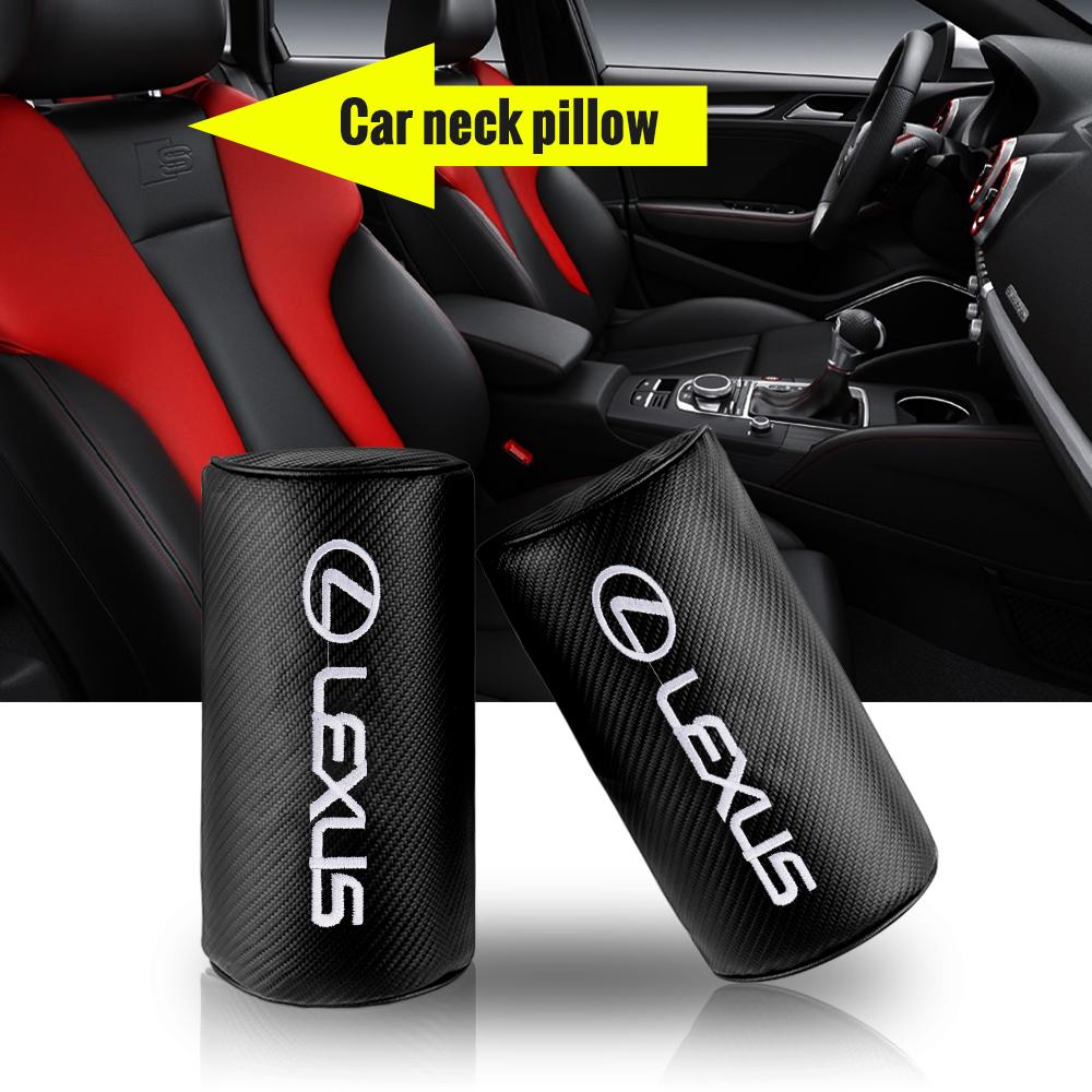 1/2Pc Car Decoration Carbon Fiber Neck Pillow PU Leather Headrest For Lexus IS IS250 IS250C IS300 IS300C IS350 IS350C F SPORT RX