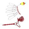 Fishing Lock Buckle with Reel Stainless Steel Live Fish Locks Belt Floats Fishing StringerRed