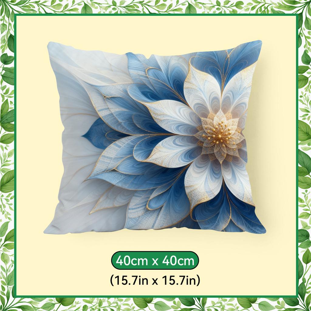 Blue and White Mandala Flower Cushions Pillowcase Polyester Cushion Cover Throw Pillow Pillowcover Home Car Sofa Decor