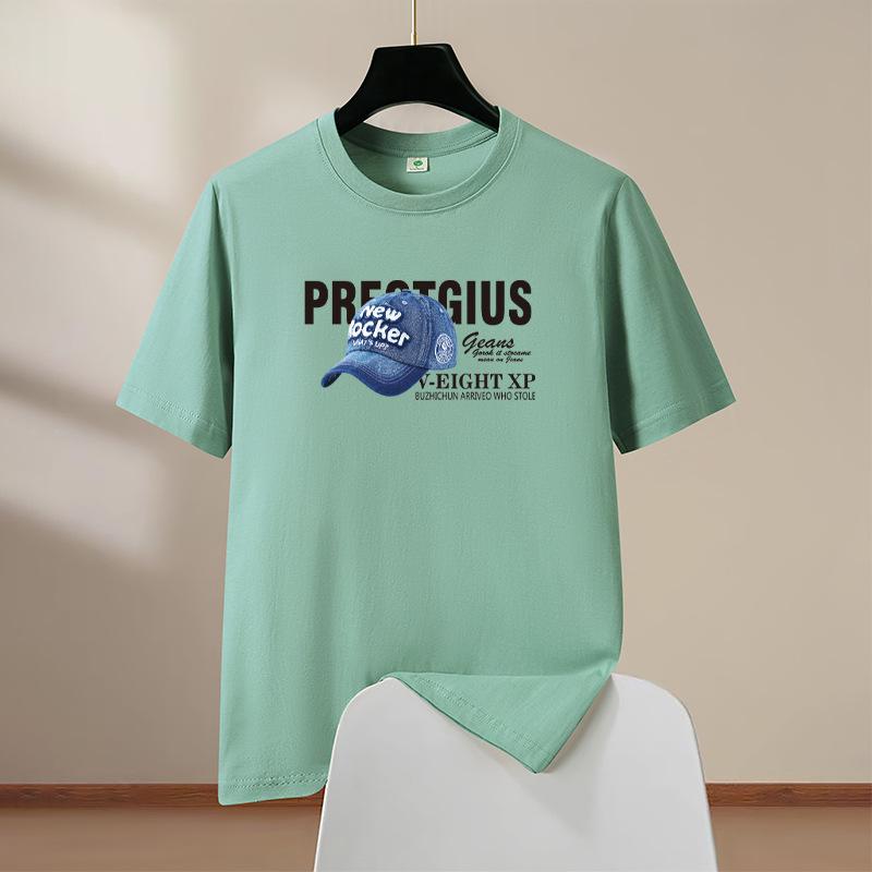 Mens Clothing Luxury Goth Punk Hat Printed Oversized New Summer T-Shirts for Men Casual Tee Short Sleeve Top Graphic T Shirts