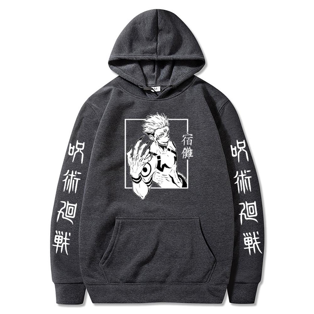 Harajuku Mikiny Unisex Jujutsu Kaisen Anime Ryomen Sukuna Grafika Potištěná Pánská Mikina s kapucí Streetwear Móda Běžná mikina