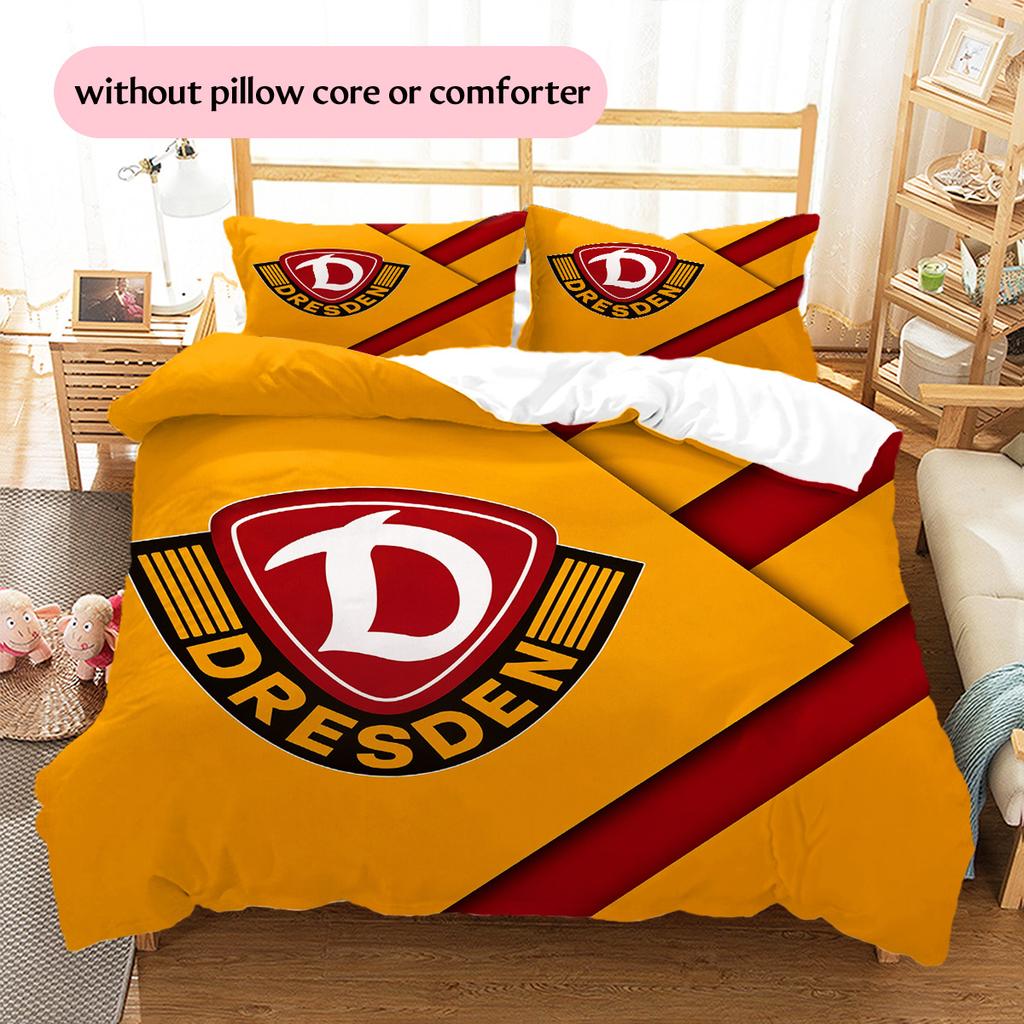 Dynamo Dresden Muster Bettwäsche Bettdecken-Set Heimdekoration Geschenk (1 Bettbezug + 2 Kissenbezüge (ohne Füllung))