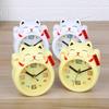 Creative Cartoon Lucky Cat Alarm Clock Mini Table Decoration Student Cute Plastic Alarm Clock