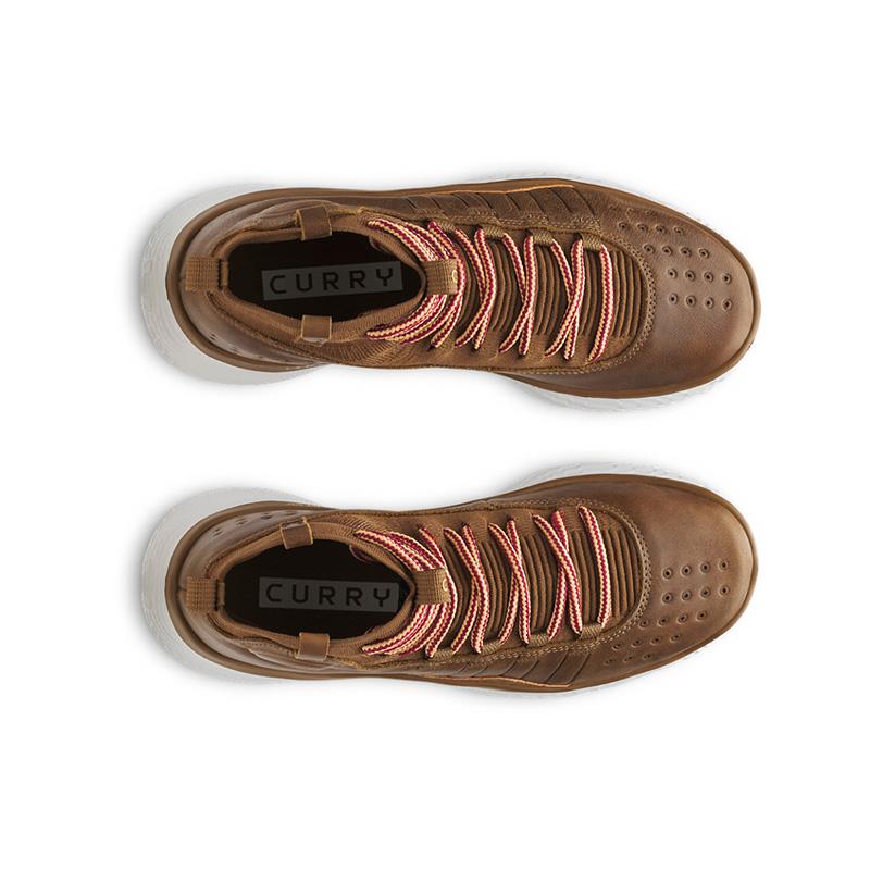 Under Armour Curry 4 Flotro Gentlemans Cut PE Sports Retro Shock Absorbing Breathable Lightweight Mid-Top Basketball Shoes 3028572-200