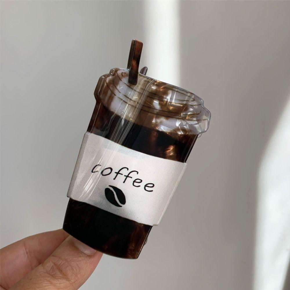 Personalized Funny Acrylic Hair Claw Cartoon Hairpin Coffee Cup Shaped Hair Clip Cute Headwear Shark Clip Hair Accessories