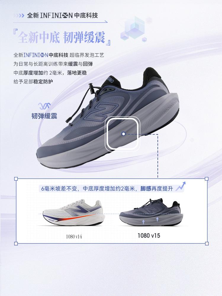 Men's Sneakers New Balance Infinion 1080v15 Pykrete 'Digital Mist Meteorite'