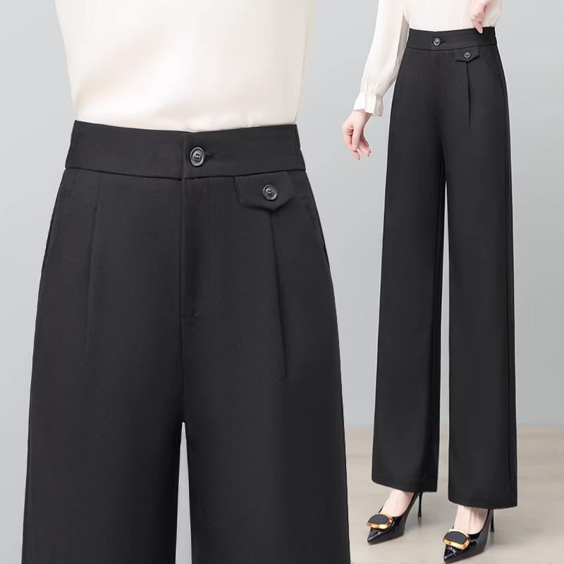 Women's High-Waisted Wide-Leg Pants - Slimming, Loose, Casual Straight-Leg Trousers for Spring/Summer/Autumn 2025