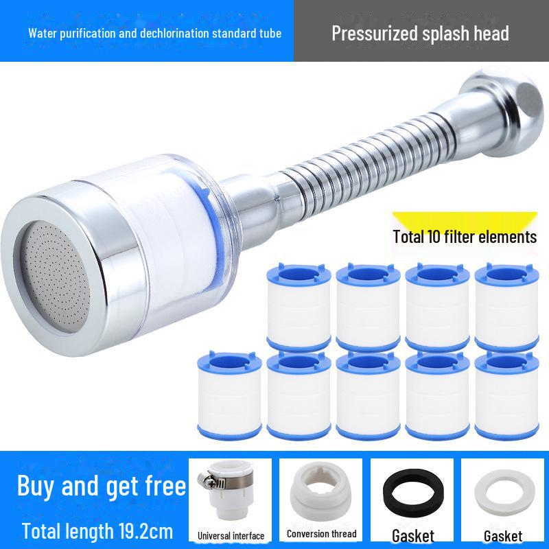 Univerzální filtr na kuchyňskou baterii a prodlužovač s ochranou proti stříkání šetřící vodu