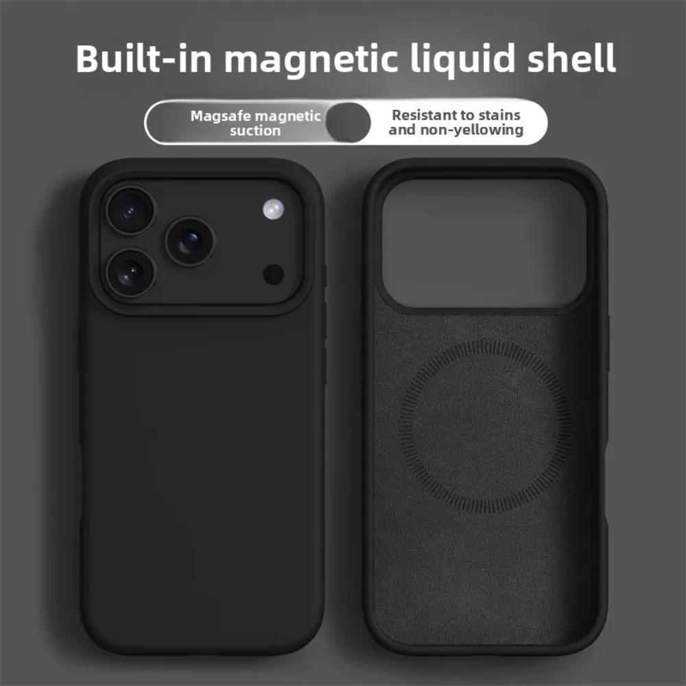 Al Magnetic Phone Case For For Iphone 17 16 Pro Max Liquid Silicone Cases For For Iphone17 16 Pro Max 17Pro Air Soft Bumper Cover