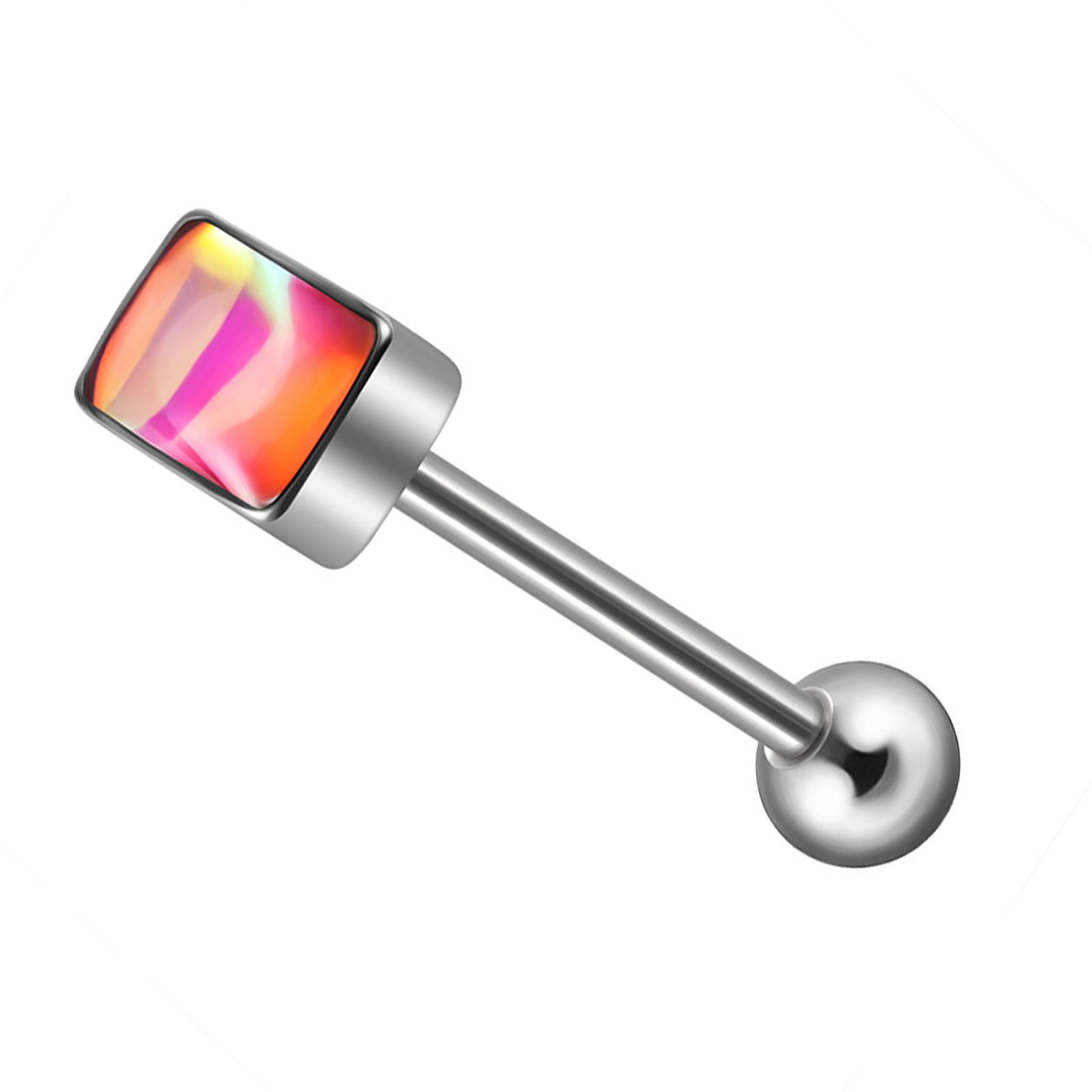 

Прямоугольная штанга для языка, украшение для модных личностей, ищущих уникальные стили, из прочных материалов из нержавеющей стали розовый