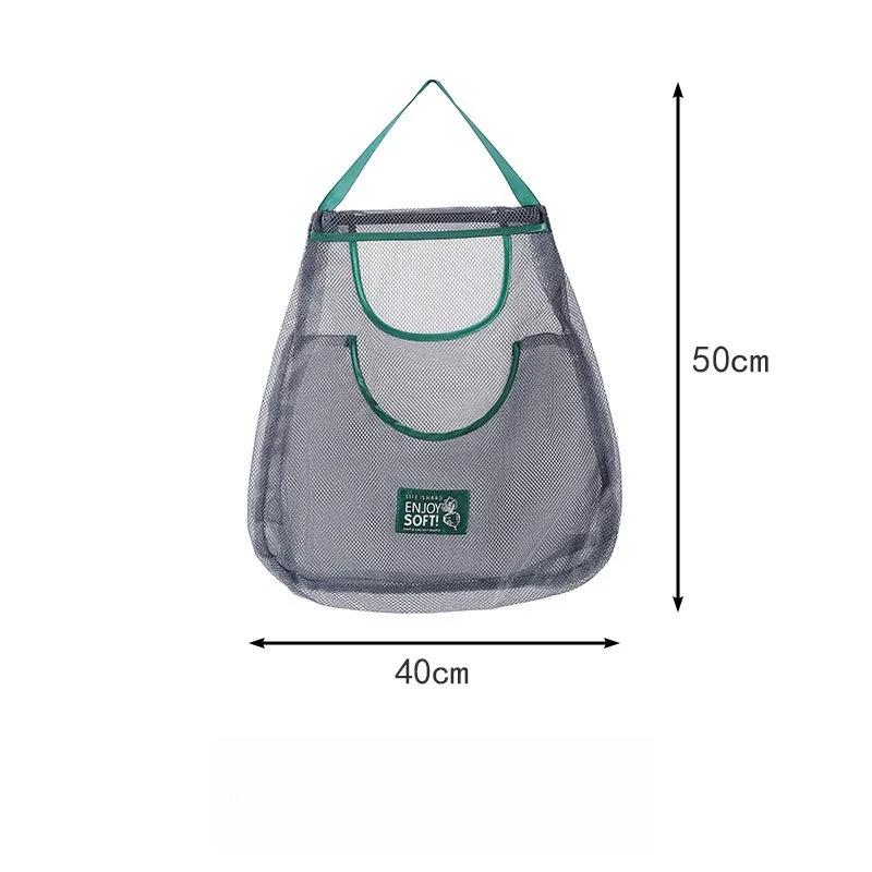 Fruit Vegetables Shopping Storage Bags Reusable Tote Mesh Net Woven Organizer Kitchen Shopper Vegetable Hanging Sorting Pocket