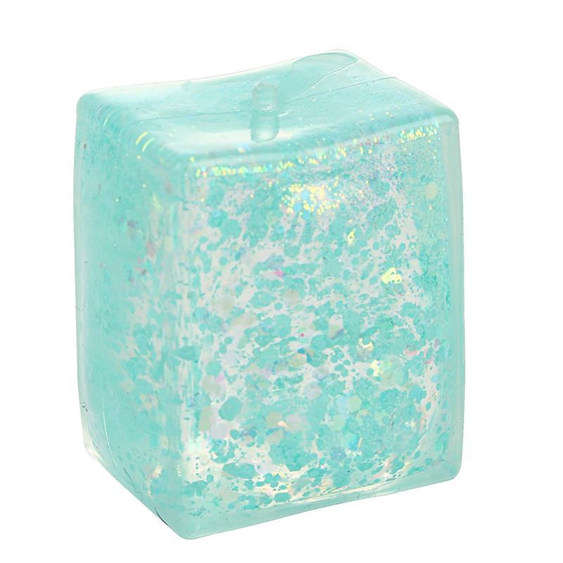 1 Piece Maltose Simulated Tofu Small Ice Cubes Tpr Block Decompression Toy Slow Rebound Polar Light Colorful Squeeze Toys A3