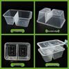 Disposable 2-Compartment Meal Prep Containers