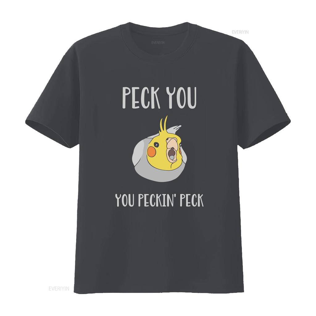 Peck you peckin funny cockatiel T Shirt parrot lover apparel birb memes clothes bird owner clothing vintage Washed fashion