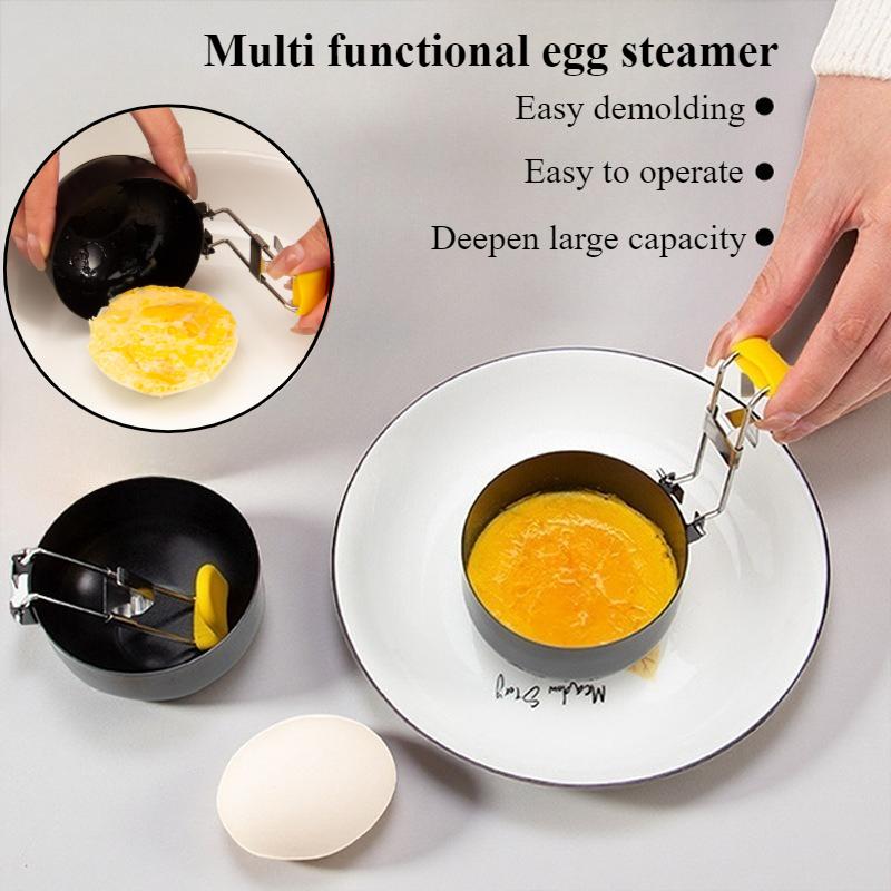 1PC Foldable Non Stick Anti Scald Hanging Ear Type Egg Boiler, Household Soft Boiled Egg Cooking Mold, Kitchen Egg Spoon