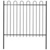 Garden Fence BOXTEL with Loop Top Steel 181 x 150 cm Black