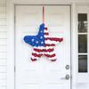 Patriotischer Kranz für die Haustür Handgefertigt 4. Juli Türhänger Rot Weiß Blau Amerikanische Holz-Hängeplakette für Wand Veranda Gedenktag Dekoration